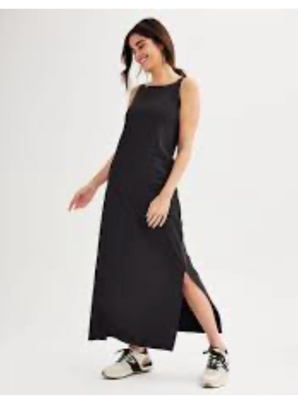 Sleeveless Black Maxi Dress with Side Slit